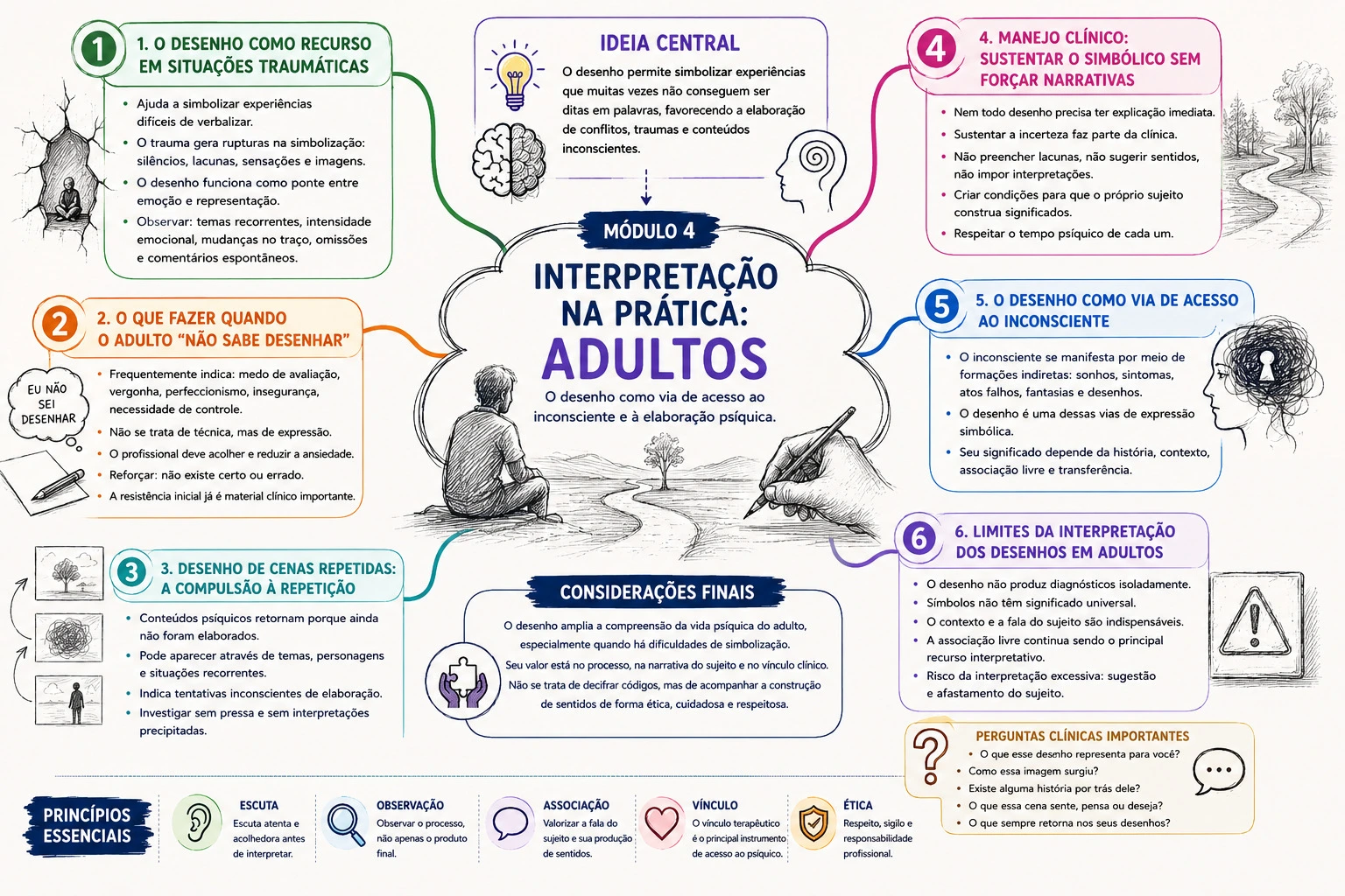 Mapa mental do Módulo 4 — Interpretação na prática: adultos